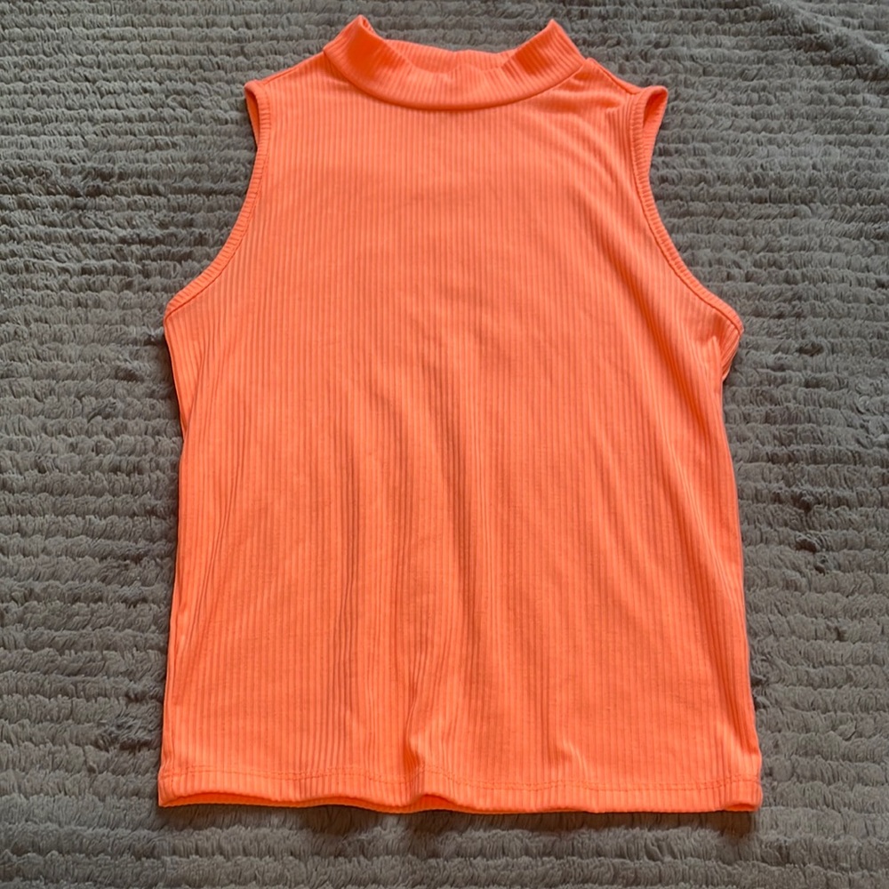 Medium No Boundaries coral high-neck tank top